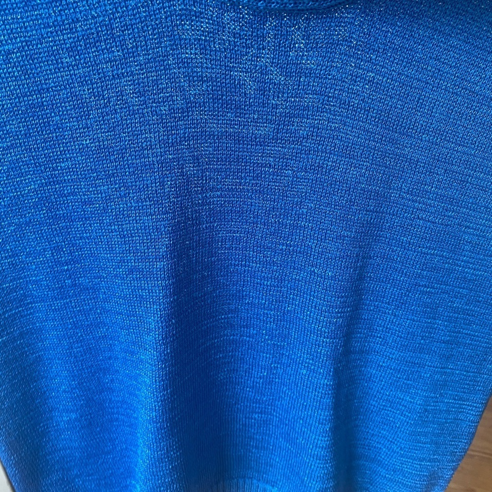 Vintage Pierre Cardin Options Blue Cowl Neck Knit Sleeveless Womens Medium - Picture 8 of 9